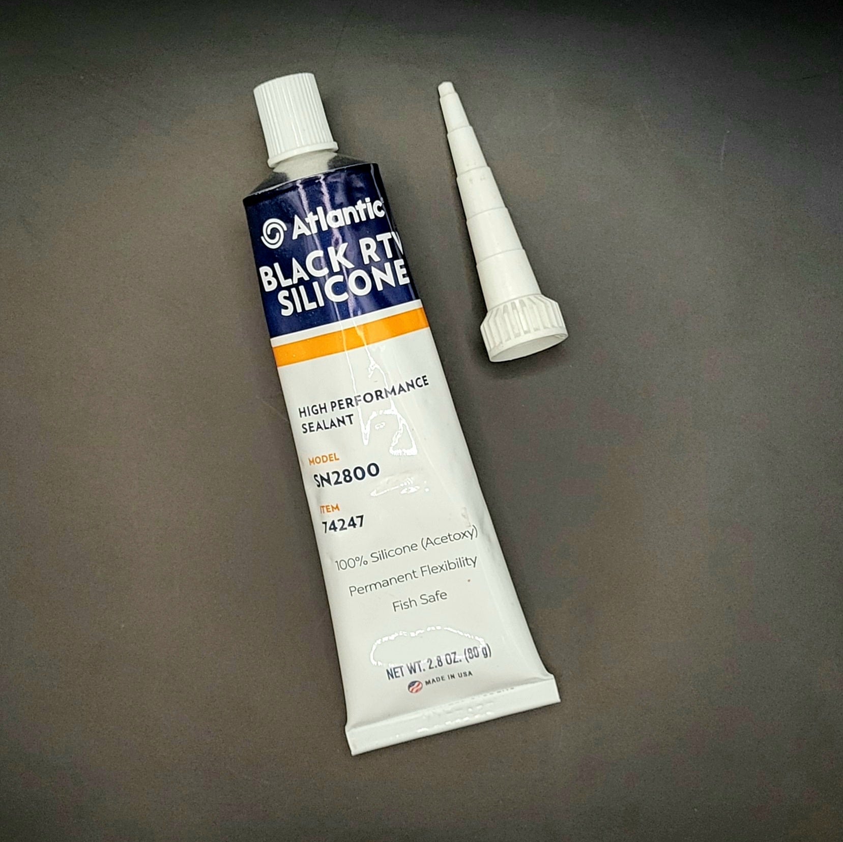 Atlantic Black RTV Silicone Sealant 2.8oz