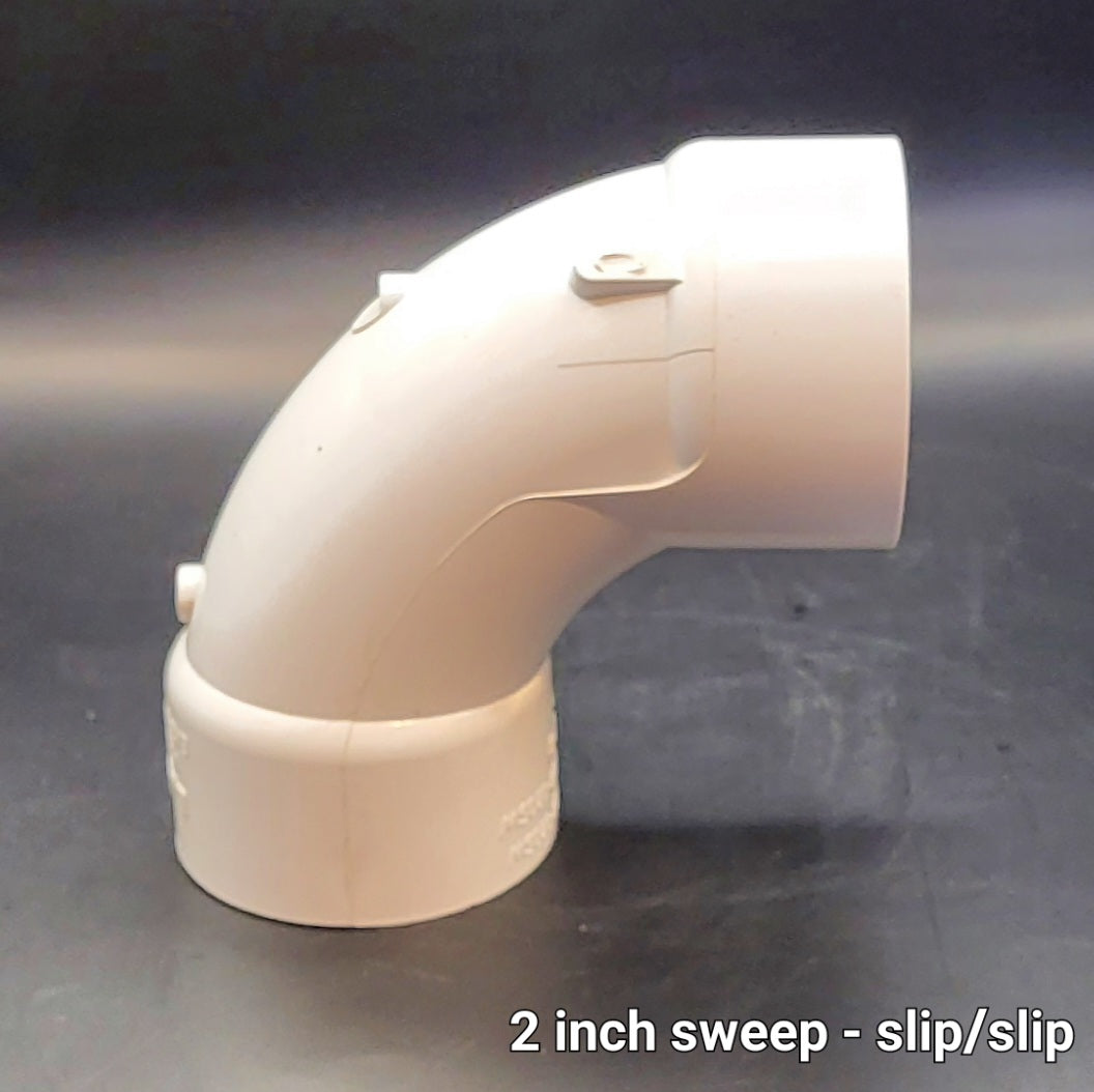 Lasco 90-degree, 2-inch Sweep Elbow