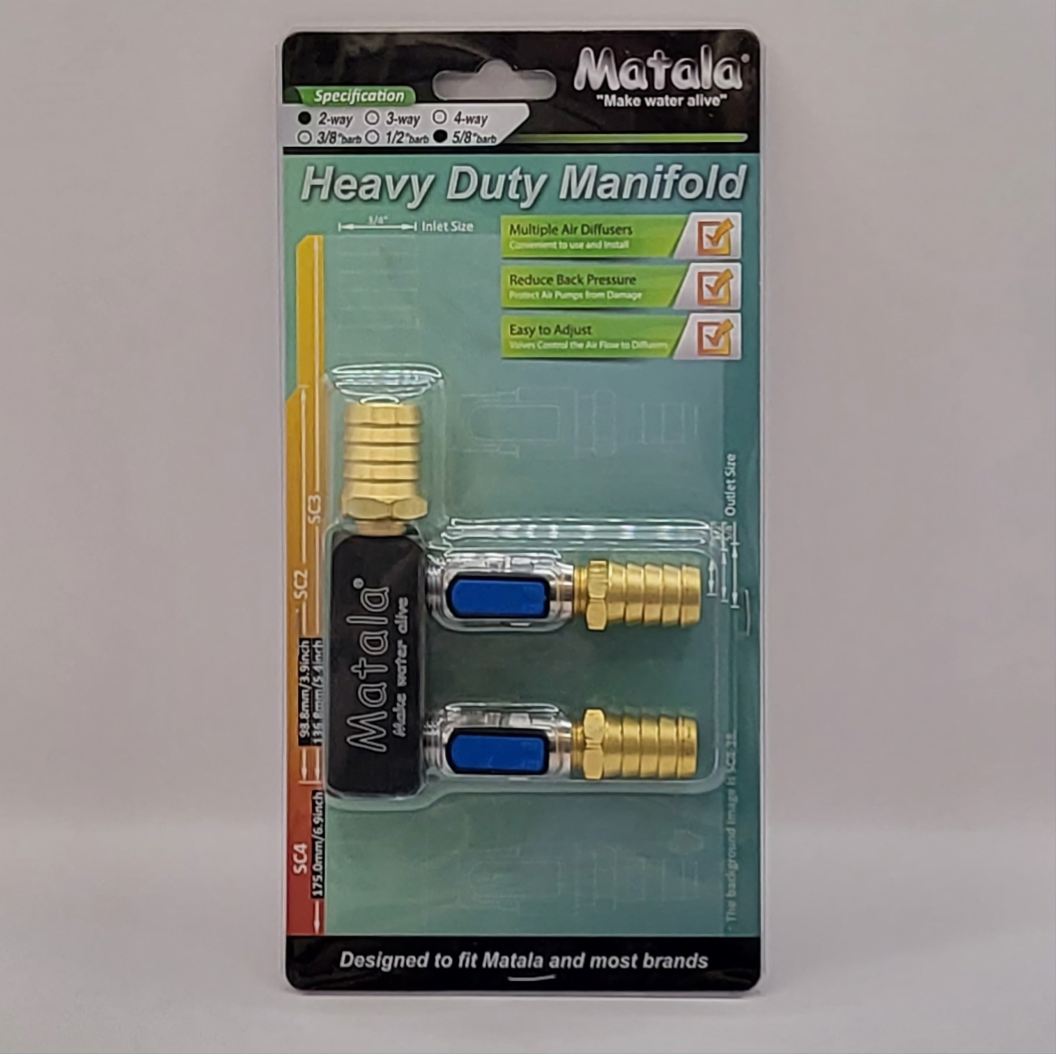 Matala heavy-duty brass air manifold
