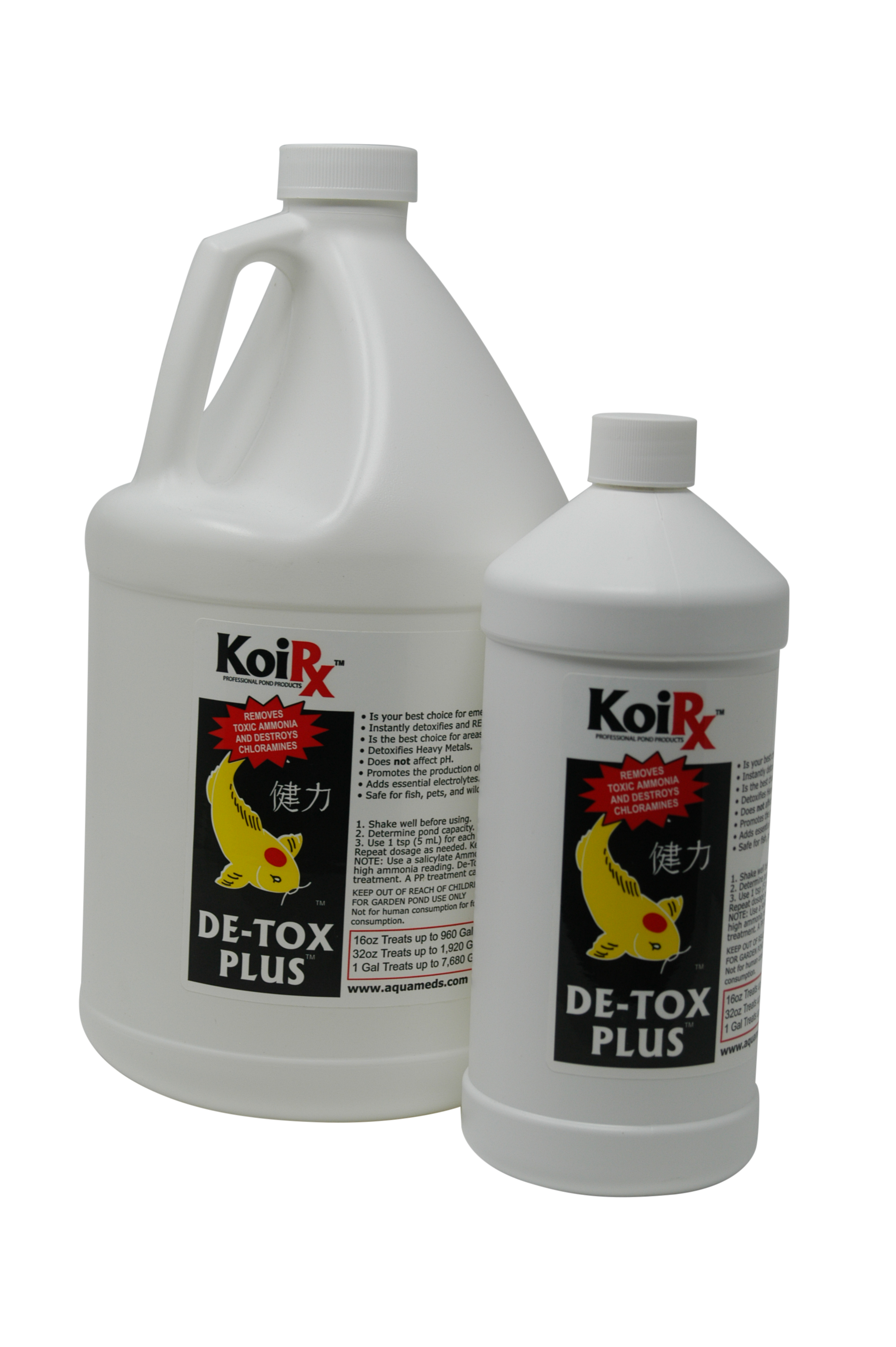 Aqua Meds De-Tox Plus koi pond ammonia and chlorine detoxifier - all sizes
